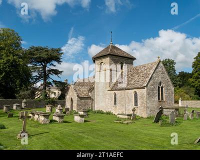 Chiesa di San Nicola di Myra, Ozleworth, vicino a Wotton-under-Edge, Gloucestershire, Inghilterra, REGNO UNITO Foto Stock