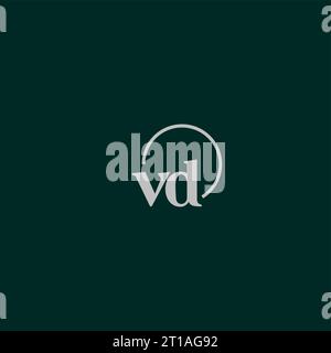 Idee di design monogramma logo iniziali VD Illustrazione Vettoriale