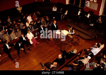 Oxford Union Debating Society 1990s UK. Oxford University, Oxfordshire, Inghilterra 1990s 1995 UK HOMER SYKES Foto Stock