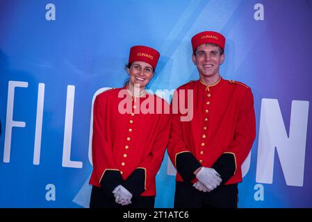 Londra, Regno Unito. 11 ottobre 2023. Gli ospiti assistono alla proiezione di European Premiere e Cunard Gala dei saccheggiatori al BFI London Film Festival in collaborazione con American Express (foto di Loredana Sangiuliano/SOPA Images/Sipa USA) credito: SIPA USA/Alamy Live News Foto Stock