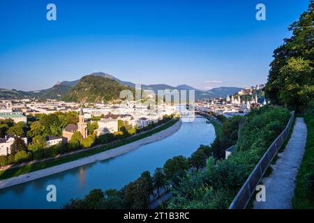 Vista dal Moenchsberg, Salisburgo, Austria Foto Stock