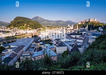 Vista dal Moenchsberg, Salisburgo, Austria Foto Stock