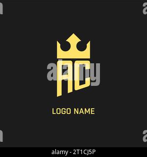 Logo AC monogramma a forma di corona, elegante ed elegante grafica vettoriale con logo iniziale Illustrazione Vettoriale