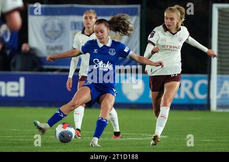 Everton Women / Manchester City Women LA fa Women'S LEAGUE CUP LIVERPOOL, INGHILTERRA - 11 OTTOBRE 2023 azione della fa Women's Continental Tyres League Cup Northern Section Group B partita tra Everton e Manchester City al Walton Hall Park l'11 ottobre 2023 a Liverpool, Inghilterra. (Foto di Alan Edwards per f2images) Foto Stock