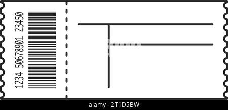 Modello ticket concerto con spazio di testo vuoto come illustrazione vettoriale Illustrazione Vettoriale