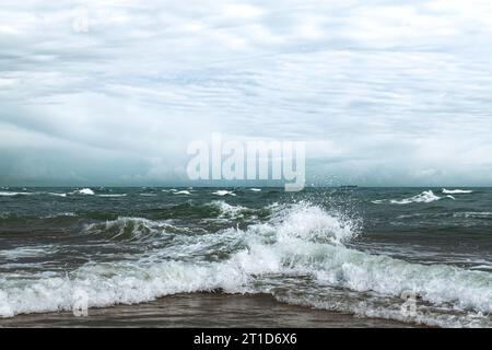 Luogo in cui il Mar Baltico incontra il Mare del Nord a Skagen in Danimarca Foto Stock