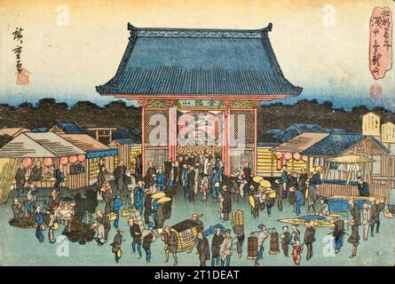 Asakusa, Edo, 1853. Dalle foto di luoghi famosi nelle sessanta Province. Foto Stock