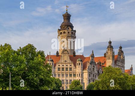 Neues Rathaus, Lipsia, Sassonia, Germania, Europa Foto Stock