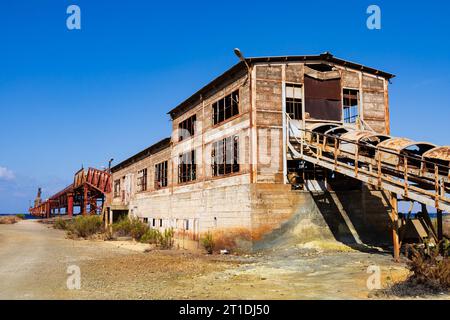 Sistema di trasporto Maden Yukleme iskelesi per il carico di rame sulle navi in acque profonde. Posseduta dalla Cyprus Mining Corporation di Guzelyurt, Soloi, Morfou, Foto Stock