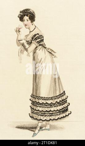 Fashion Plate (abito da ballo francese), 1820. Foto Stock