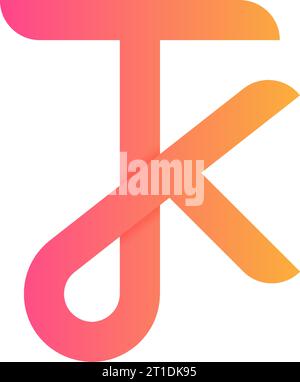 Logo TK, monogramma TK, logo TK iniziale, logo TK lettera, icona, vettore Illustrazione Vettoriale