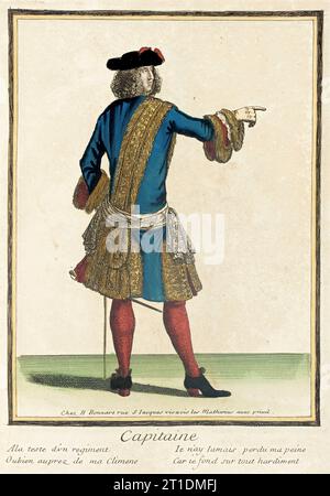 Recueil des modes de la cour de France, 'Capitaine', 1675-1685, Bound 1703-1704. Foto Stock