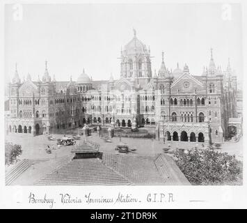 Bombay, Victoria Terminus Station-G.I.P.R, fine anni '1860 Foto Stock