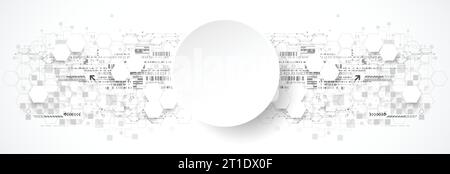 Abstract sfondo tecnologico con vari elementi tecnologici. Vettore Illustrazione Vettoriale