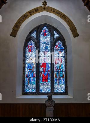 Vetrata di St Andrew Patron Saint of Scotland, Athelstaneford, East Lothian, Regno Unito Foto Stock