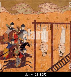 Scena di esecuzione, Folio da a Shahnama (Libro dei Re), c1475. Foto Stock