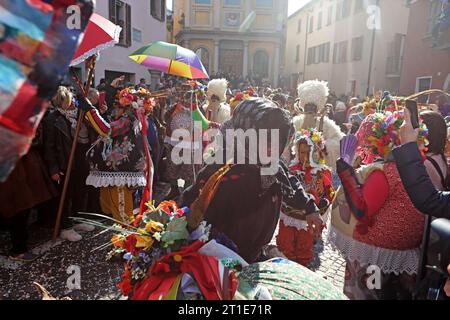 Carnevale a Schignano, Lago di Como, Lombardia, Italia Foto Stock