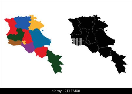 Armenia Vector silhouette MAP sfondo bianco Illustrazione Vettoriale