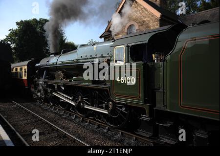 'Royal Scot' lascia Hampton Loade con una Kidderminster Town - Bridgnorth al lavoro. Foto Stock