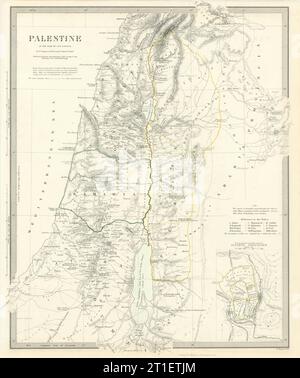 PALESTINA. Al tempo del nostro Salvatore Gesù; antica Gerusalemme. Mappa SDUK 1844 Foto Stock