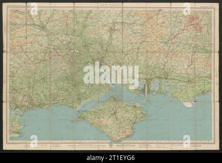 Foglio 5 NUOVA FORESTA. Hampshire Southampton Salisbury. BARTHOLOMEW 1953 vecchia mappa Foto Stock
