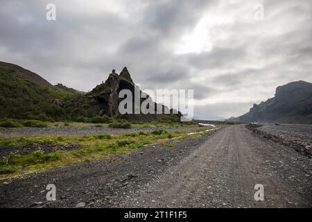 Þórsmörk popolare campeggio e meta escursionistica in Islanda Foto Stock