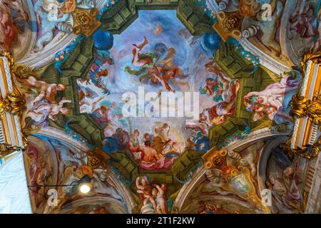 Allegoria di Winter. Interno di Palazzo Rosso detto anche Palazzo Brignole sale, è oggi un museo situato in via Garibaldi, nel centro storico Foto Stock