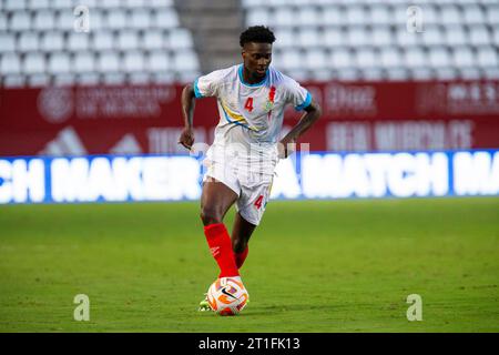 13 ottobre 2023 Murcia: BRYAN BAYELE GIOCATORE DELLA Repubblica Democratica del CONGO DURANTE LA PARTITA amichevole tra nuova Zelanda e Congo Enrique Roca Stadium Murcia regione di Murcia 13 ottobre 2023. Crediti: Pascu Méndez/Alamy Live News Foto Stock