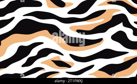 Motivo con strisce tigre. Impronta animale astratta. Illustrazione vettoriale Illustrazione Vettoriale