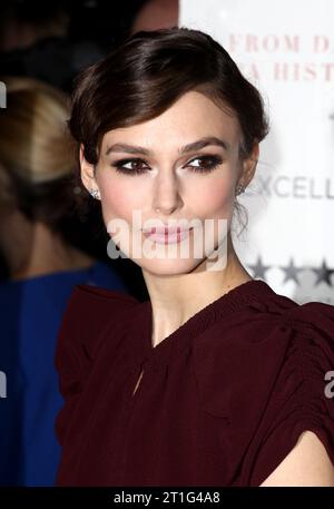 Londra, Regno Unito. 31 gennaio 2012. L'attrice Keira Knightley partecipa alla prima britannica di "A Dangerous Method" al Mayfair Hotel di Londra. (Foto di Fred Duval/SOPA Images/Sipa USA) credito: SIPA USA/Alamy Live News Foto Stock