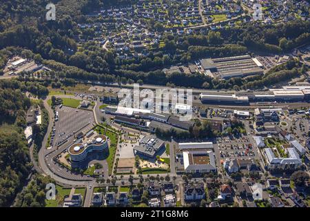 Luftbild, Allee-Center, Hanse Hotel, Attendorn, Sauerland, Nordrhein-Westfalen, Deutschland ACHTUNGxMINDESTHONORARx60xEURO *** Vista aerea, Allee Center, Hanse Hotel, Attendorn, Sauerland, Renania settentrionale-Vestfalia, Germania ATTENTIONxMINESTHONORARx60xEURO credito: Imago/Alamy Live News Foto Stock