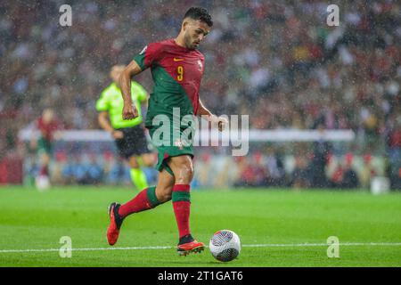 Porto, Portogallo. 13 ottobre 2023, qualificazioni europee UEFA, Portogallo vs Slovacchia, Porto, Portugal, Qualification round, Group J, Matchday 7 of 10 presso l'Estadio do Dragao, Goncalo Ramos, Playing for Portugal, Photography by Odyssey/@guelbergoes Credit: Odyssey Images/Alamy Live News Foto Stock