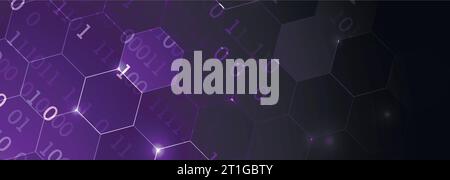 Sfondo futuristico esagonale astratto per lavori di progettazione. Illustrazione Vettoriale