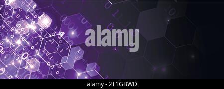 Sfondo futuristico esagonale astratto per lavori di progettazione. Illustrazione Vettoriale