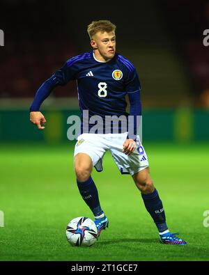 Fir Park, Motherwell, Regno Unito. 13 ottobre 2023. UEFA Under-21 Euro 2025 qualificazioni calcio, Scozia U21 contro Ungheria U21; Connor Barron of Scotland Credit: Action Plus Sports/Alamy Live News Foto Stock