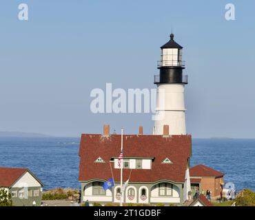 Faro Portland Head Light Lighthouse Foto Stock