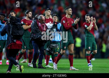 Dragon Stadium, Porto, Portogallo. 13 ottobre 2023. Ronaldo festeggia al Portogallo vs Eslováquia - qualificazione Euro 2024, fase a gironi, gruppo J.. Foto Stock