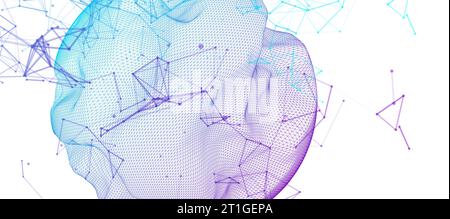 Sfondo sfera astratta con onde. Superficie 3D. Illustrazione Vettoriale