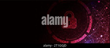 Spazio digitale sicuro. Riservatezza virtuale, protezione della programmazione. Illustrazione Vettoriale