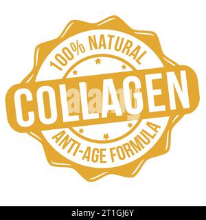 Etichetta o timbro del collagene su sfondo bianco, illustrazione vettoriale Illustrazione Vettoriale