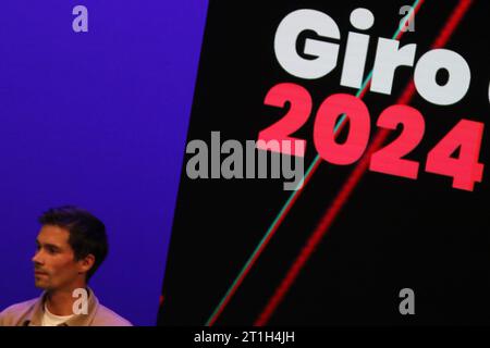 13 ottobre 2023: Trento, Italia; giro D'Italia 2024 presentazione gara ciclistica, per gare maschili e femminili nel 2024. Il pilota sloveno di Jumbo-Visma Primoz Roglic; Foto Stock