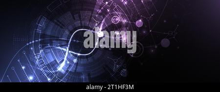 Modello scientifico, sfondo o banner con molecole di DNA. Illustrazione Vettoriale