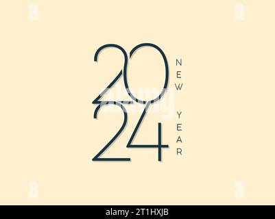 Felice anno nuovo 2024 Illustrazione Vettoriale