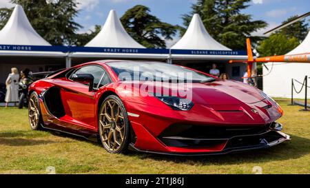 Lamborghini Aventador SVJ LP 770-4, in mostra al Salone privato Concours d'Elégance che si tiene a Blenheim Palace. Foto Stock