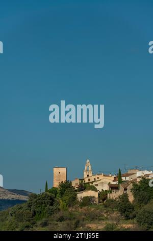 Paesaggio urbano della città vecchia di Almudaina, Costa Blanca, Alicante, Spagna - foto stock Foto Stock