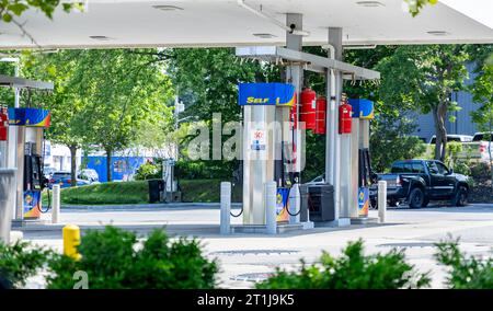 Stazione di servizio Sunoco a southampton, ny Foto Stock