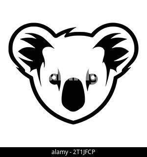 illustrazione della testa di animale selvatico koala per logo o simbolo Illustrazione Vettoriale