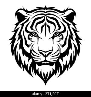 illustrazione della testa di animale selvatico tiger angry per logo o simbolo Illustrazione Vettoriale