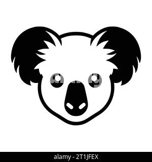 immagine della testa di animale selvatico di mammifero koala per logo o simbolo Illustrazione Vettoriale