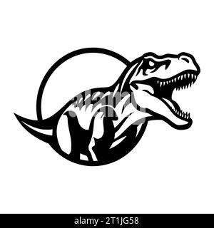 t rex dinosauro mostro rettile illustrazione della testa di animale selvatico per logo o simbolo Illustrazione Vettoriale